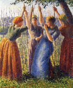 Писсарро Крестьянки с посадочными палочками 1891г